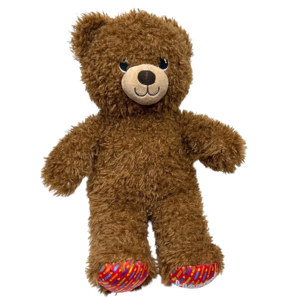Build-A-Bear Workshop Happy Birthday Brown Teddy Bear Stuffed Animal Plush Toy